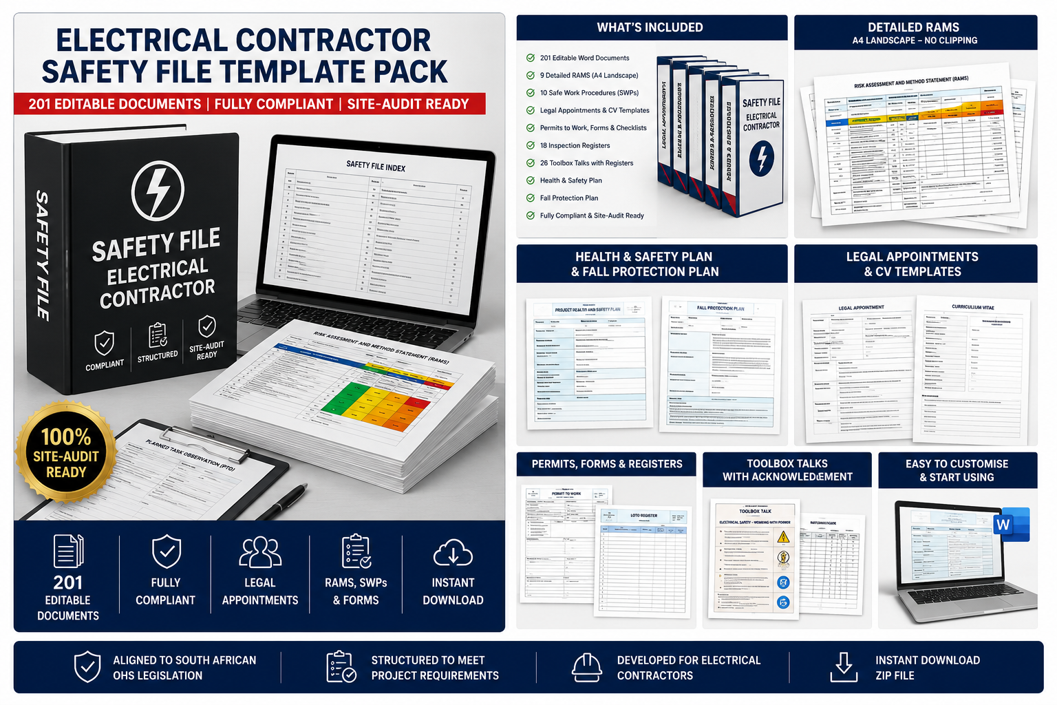 Electrical Contractor Safety File South Africa - 201 Editable Documents - Image 2