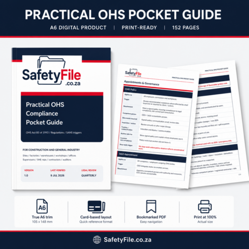 Practical OHS Compliance Pocket Guide South Africa – A6 PDF – Safety File